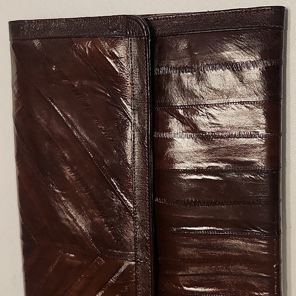 Vintage Espresso Brown Eelskin Clutch - Picture 14 of 16